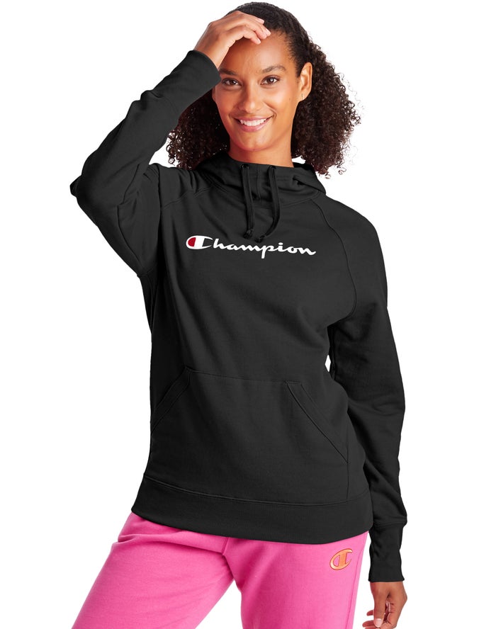 Sudadera Con Capucha Champion Mujer - Powerblend Fleece Script Logo ( Negras ) 9623087-ZW